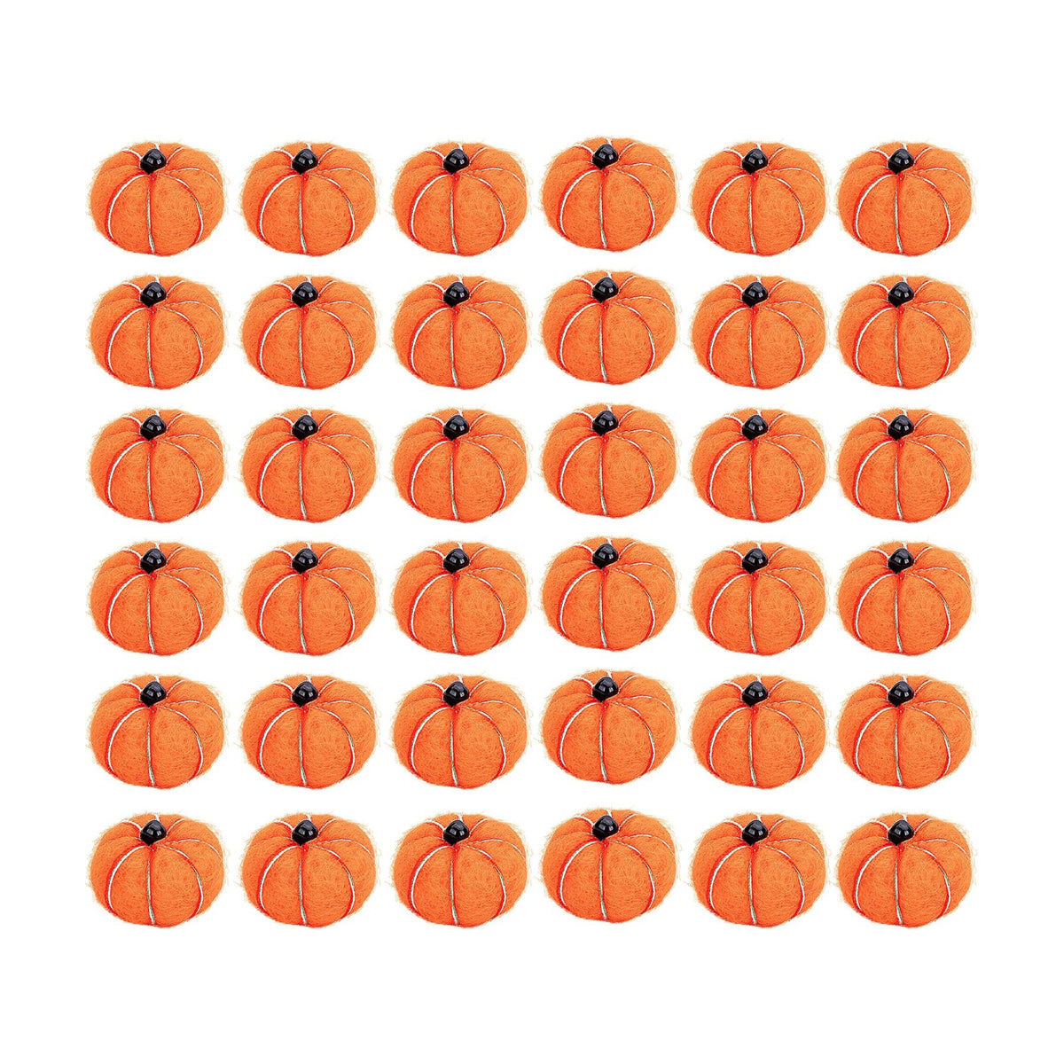 36 Pcs Halloween Small Felt Pumpkin, Mini Fall Autumn Wool Felt Pumpkins