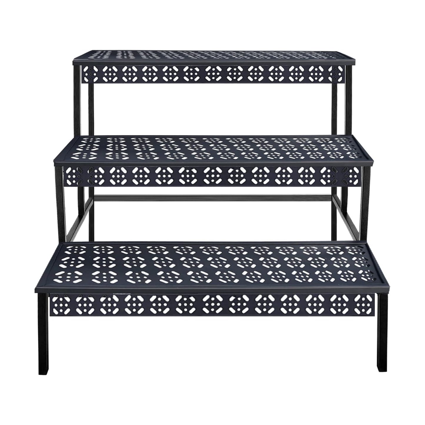 Garden 4 you 3-Tier Rectangular Metal Plant Stand, Ladder Flower Pot Rack | 3-tier stair style,Rectangular heavy-duty