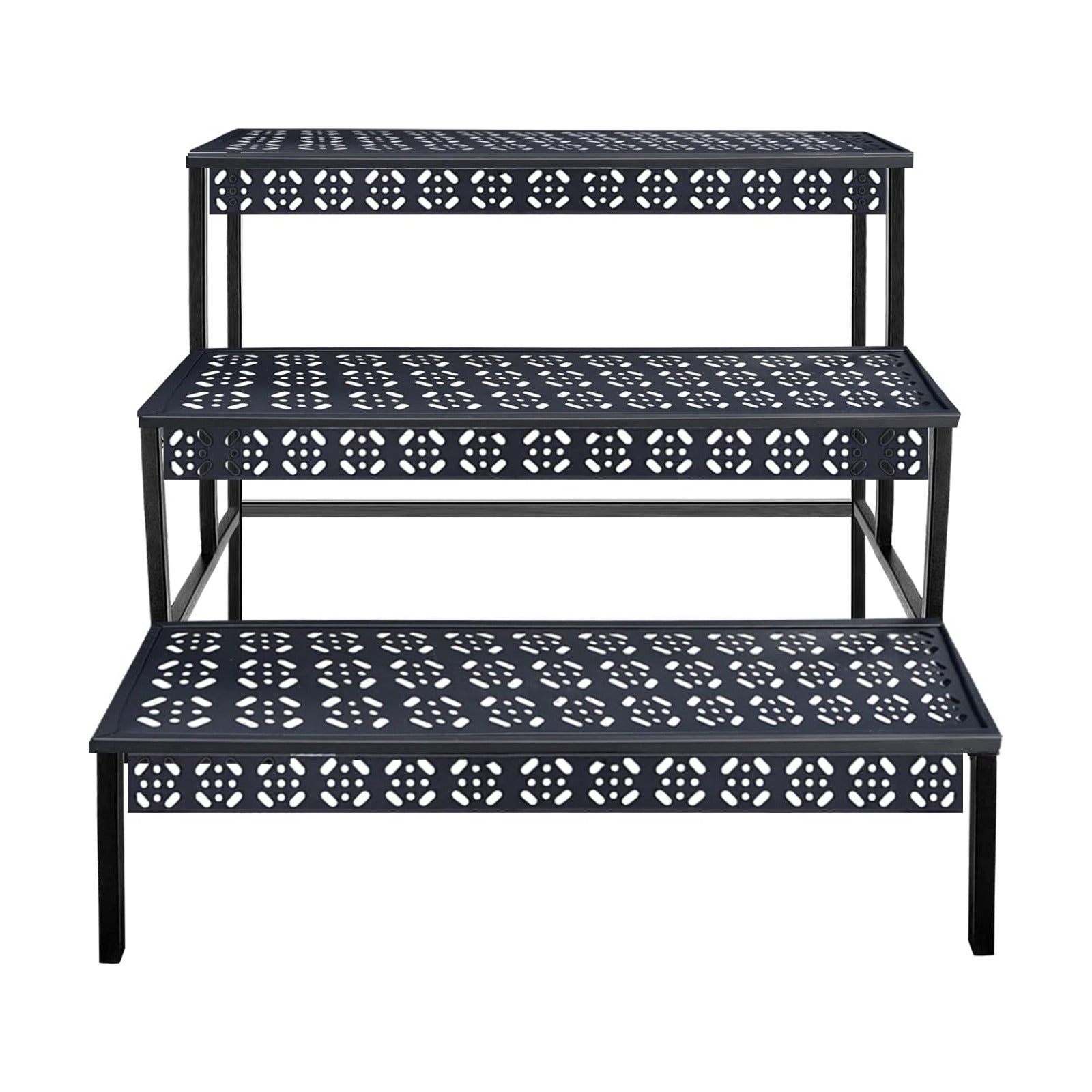 Garden 4 you 3-Tier Rectangular Metal Plant Stand, Ladder Flower Pot Rack | 3-tier stair style,Rectangular heavy-duty