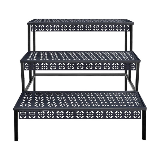 Garden 4 you 3-Tier Rectangular Metal Plant Stand, Ladder Flower Pot Rack | 3-tier stair style,Rectangular heavy-duty