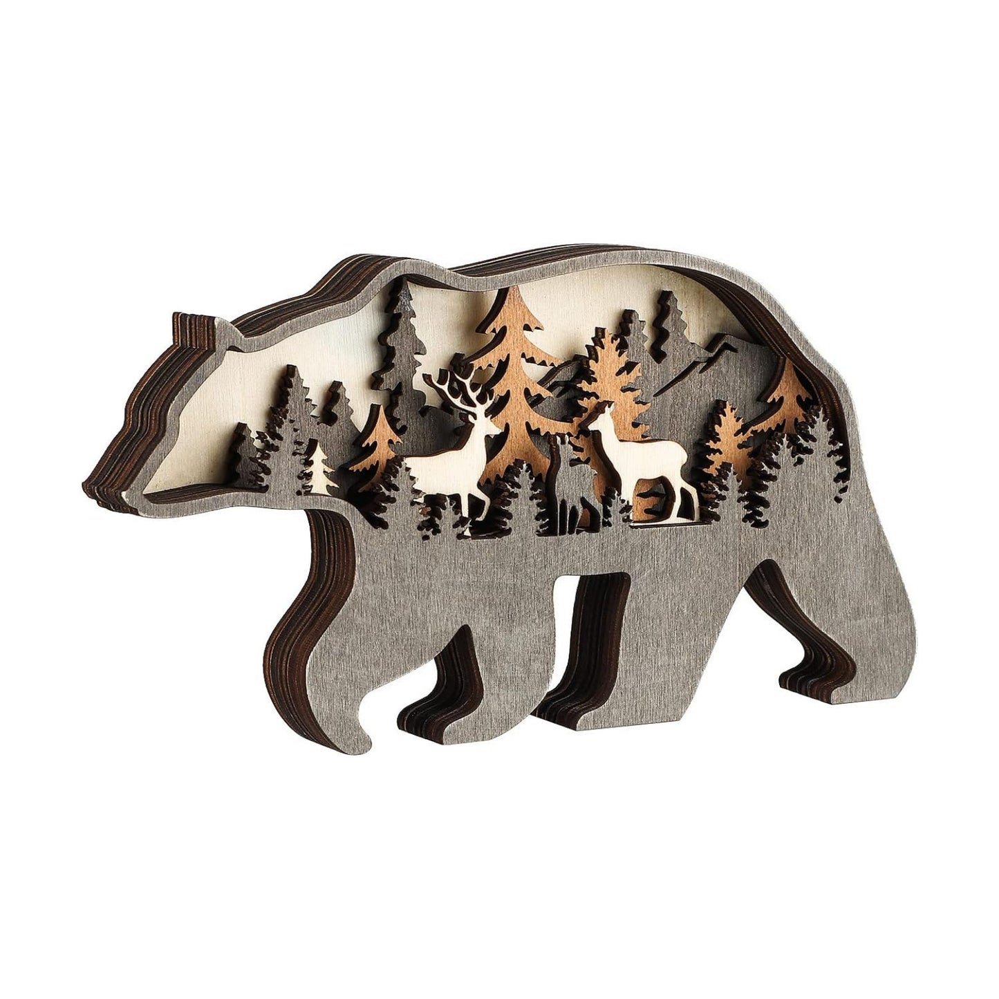 Wooden Forest Animals Decor Cabin Rustic Decor Wall Decorations Mountain decor / Bear