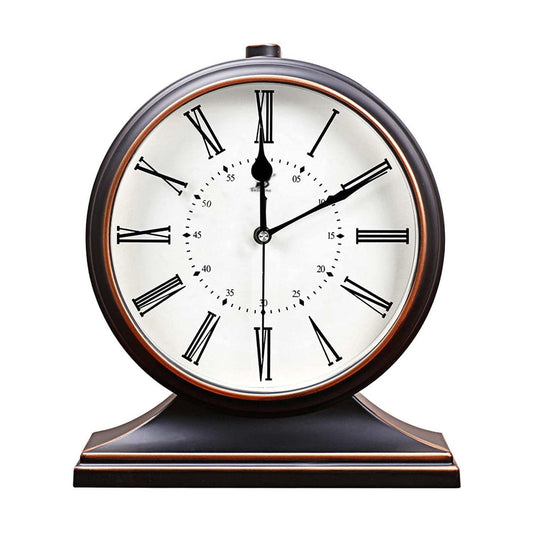 Silent Vintage Farmhouse Mantel Clock for Living Room 10-inch | Desk Clock Battery Operated for Table