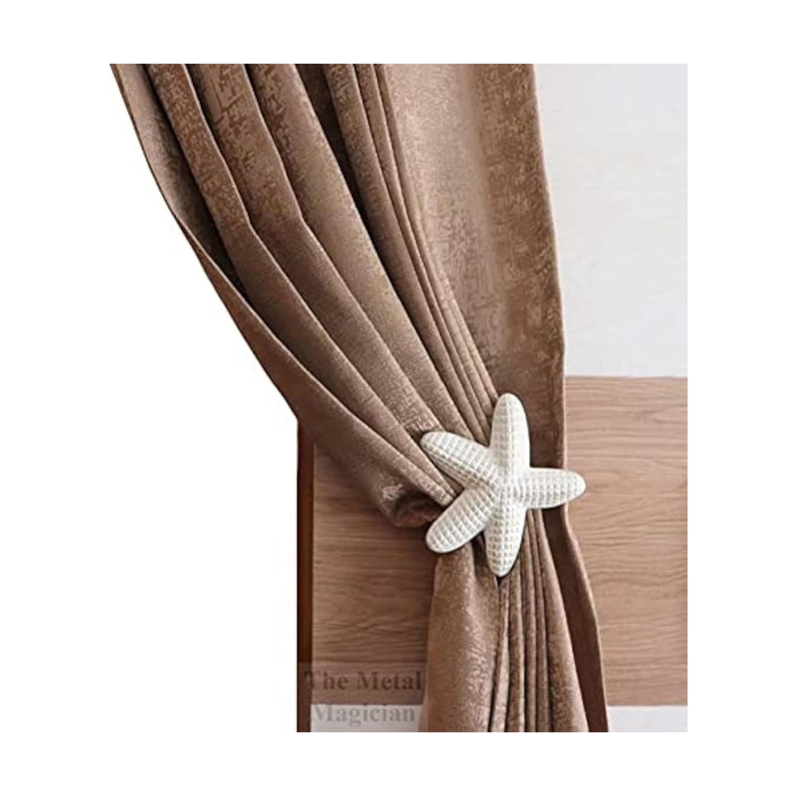 The Metal Magician Metal Nautical Starfish Curtain Holdback & Curtain Holder for Home, Bedroom & Office (Starfish Set