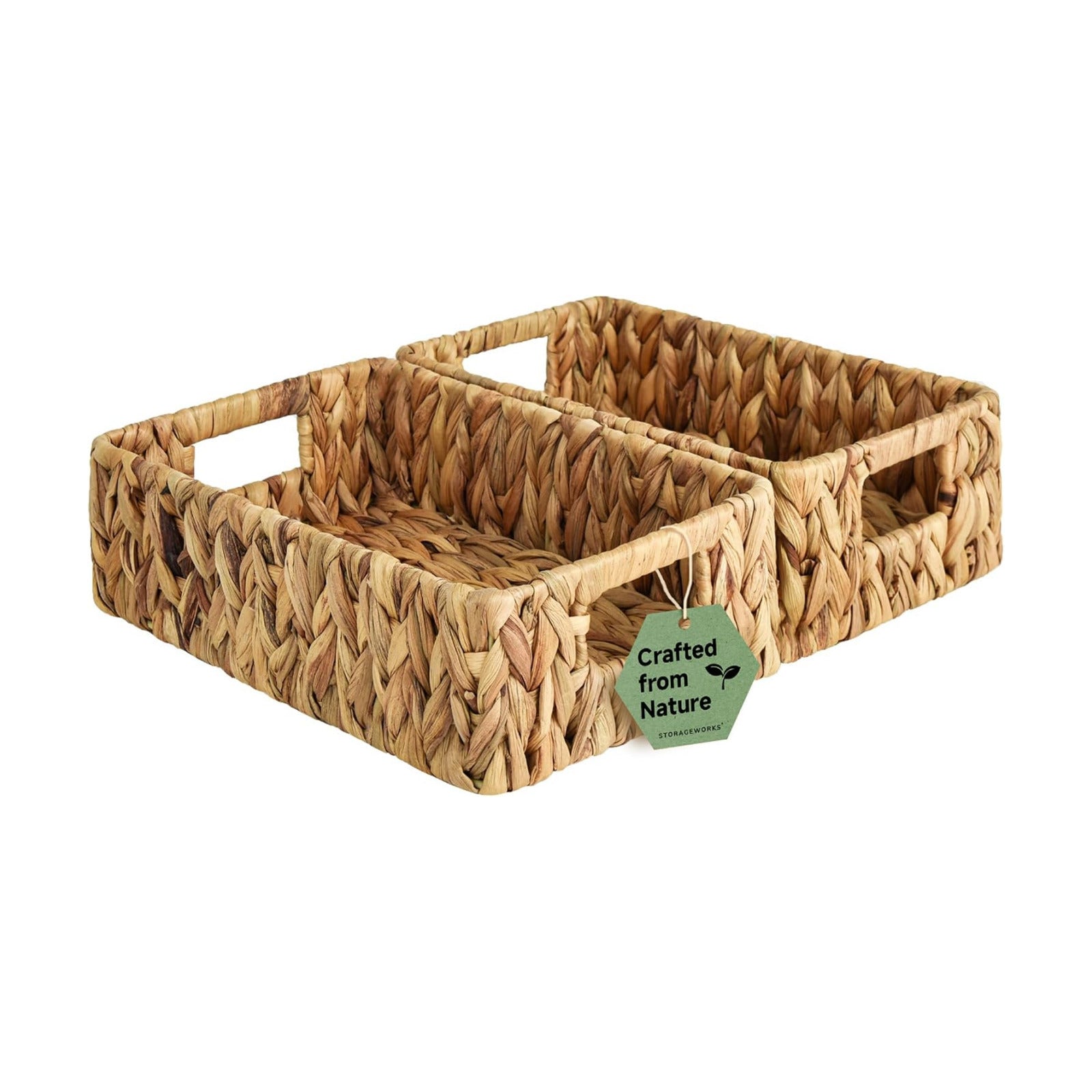 Small Wicker Baskets for Organizing in Living Room and Shelf / Natural / 2 x 11 / Set of 2