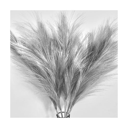 7 Branches / Faux Pampas Grass / Grey / 24 Inch / Set of 7
