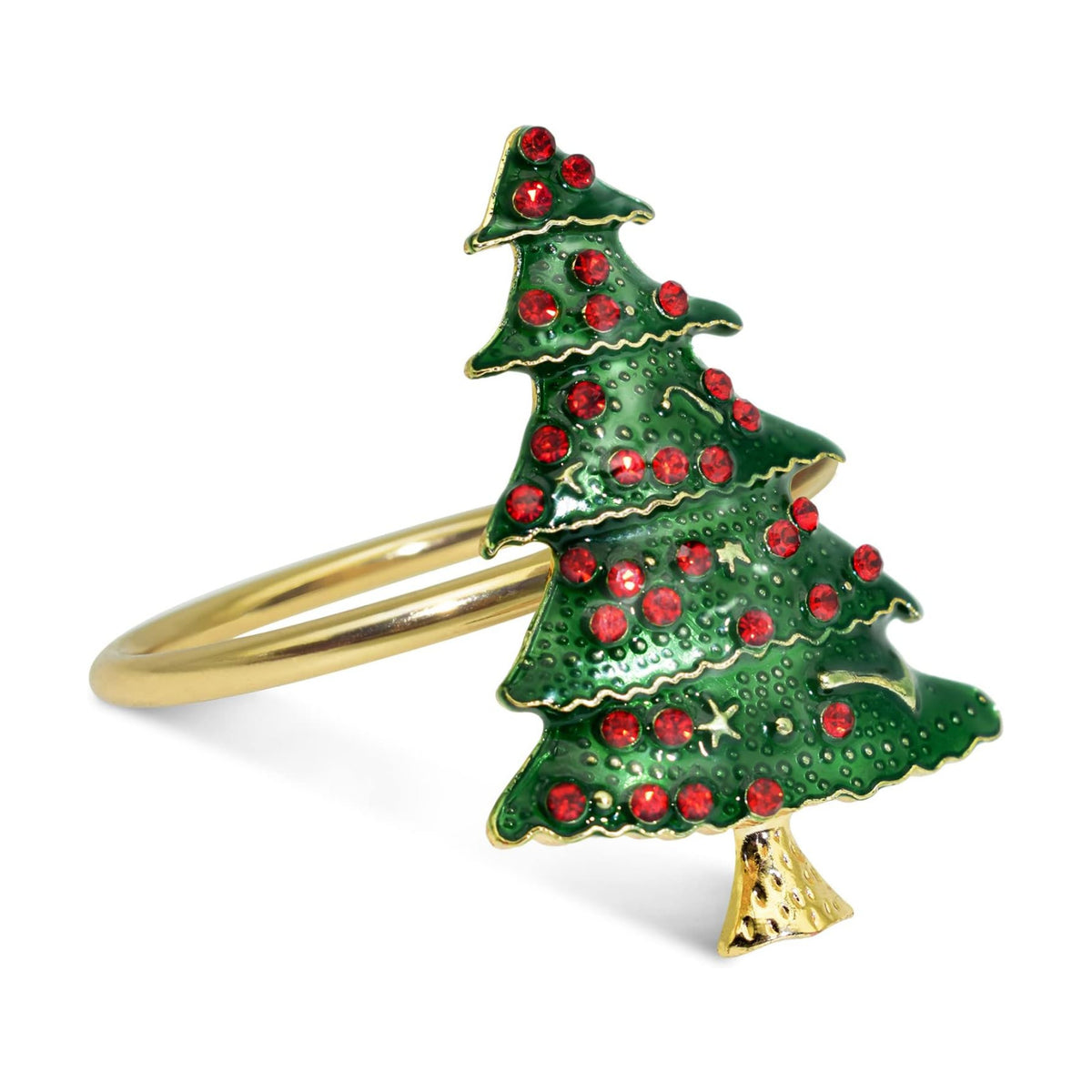 Legigo Set of 6 Christmas Tree Napkin Rings for Dinning Table Setting - Metal Napkin Holder Rings for Xmas Dinner Holiday Party, Wedding Receptions Dinning Table Setting
