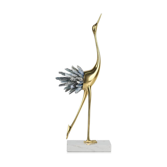 Brass Birds Statues / A / Blue