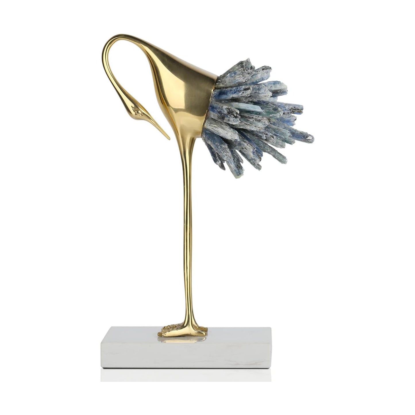 Brass Birds Statues Gold Home Decor Modern Crystal Decor Ornaments / C / Blue C