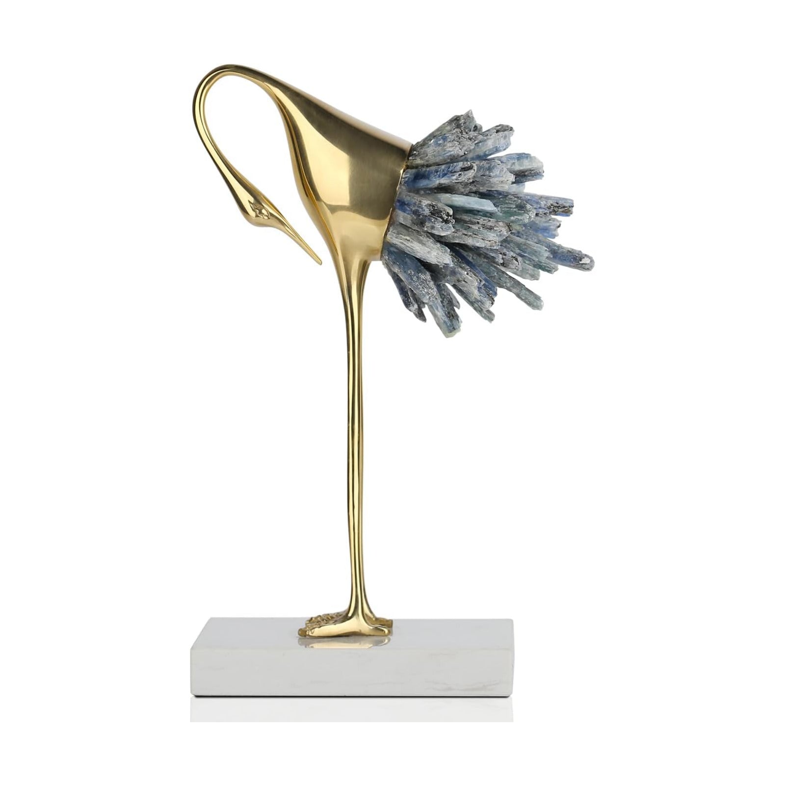 Brass Birds Statues Gold Home Decor Modern Crystal Decor Ornaments / C / Blue C