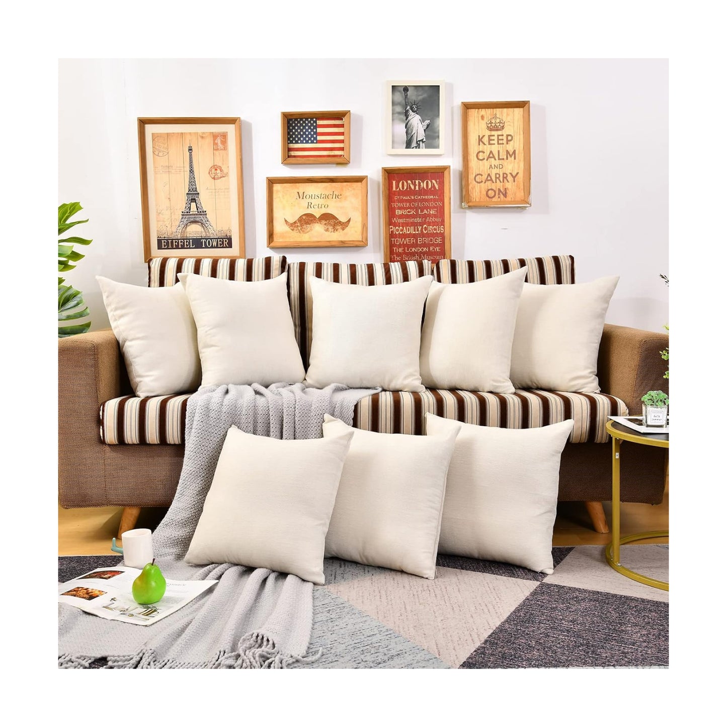Throw Pillow Covers Bulk Linen Blank Couch Cushion Pillow Case for Vinyl Sublimation HTV Ironing