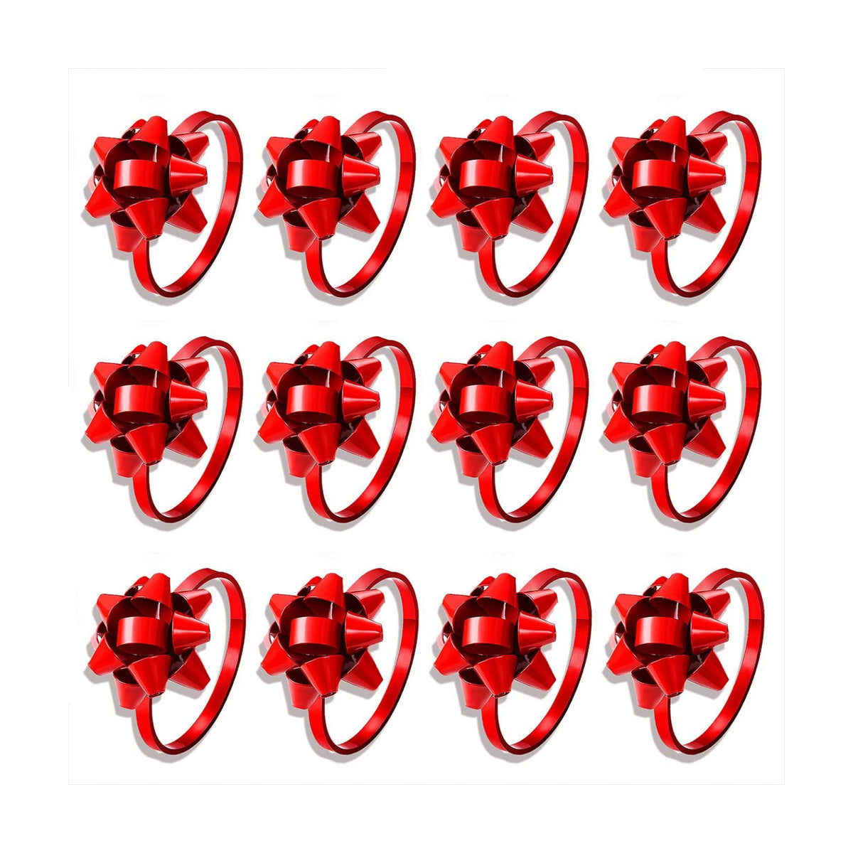 12PCS Christmas Napkin Rings Set for Table Settings, Festive Gift Bow Napkin Holder Rings for Christmas Thanksgiving New Year Party Dinner Table Decoration (12PCS Red)