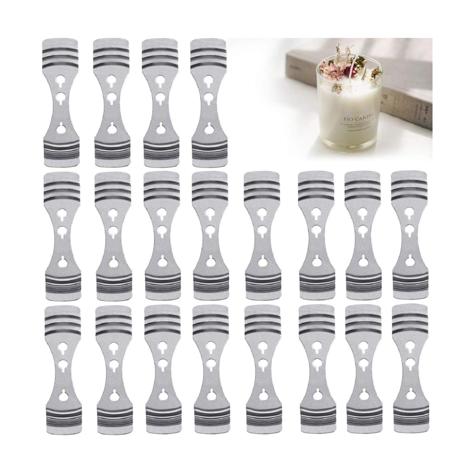 DINGPAI Candle Wick Holder，60pcs Metal Candle Wick Centering Devices | Stainless Steel Candle Wick Centering Tool
