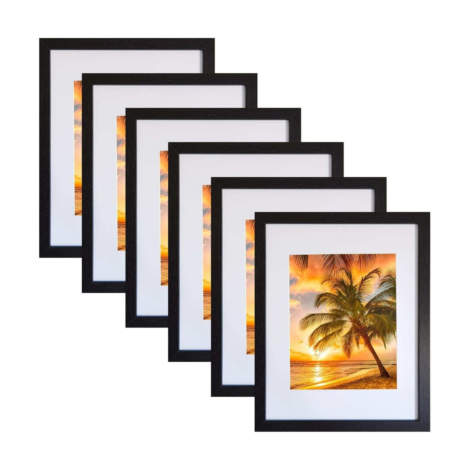 SESEAT 11x14 Picture Frames Black Display Pictures 8x10 With mat or 11x14 Prints Without Mat, Wall Mounting, 6PCS