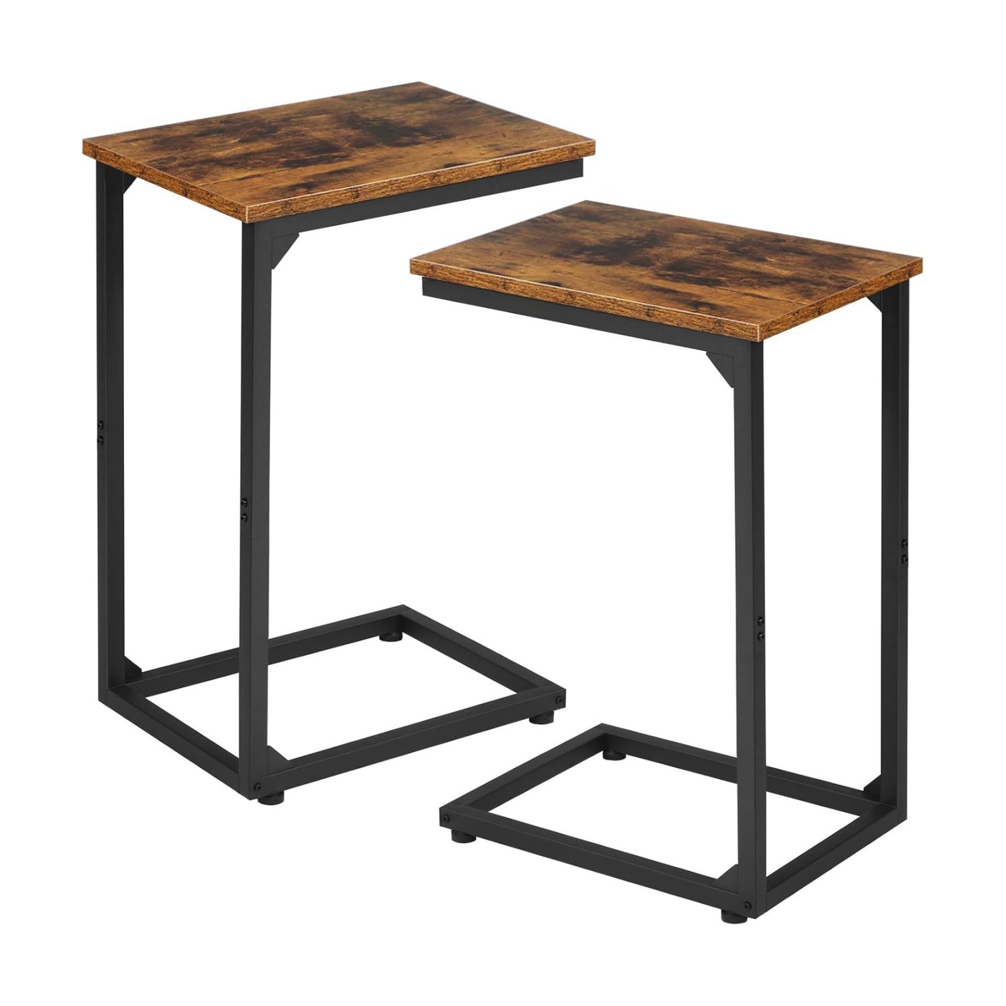 AMHANCIBLE C Shaped End Table Set of 2, Couch Side Table that Slide Under