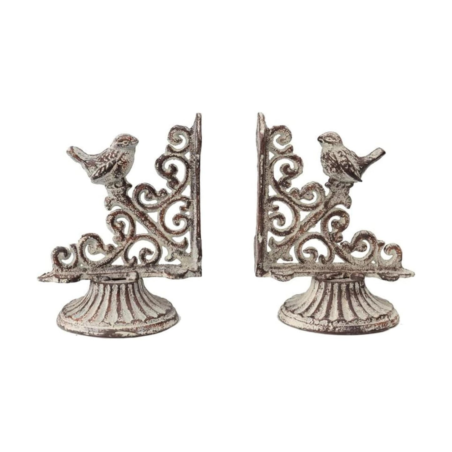 Farmhouse Decorative Bookends / Antique White