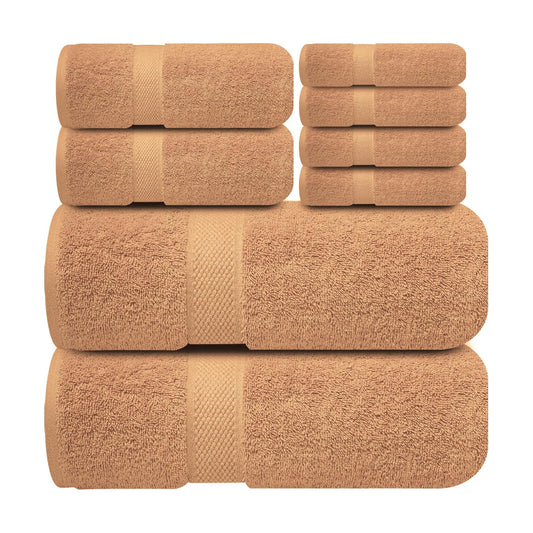 Infinitee Xclusives 100% Cotton Bath Towel Set – 8 Piece Bathroom Towel Set | (2 Bath Towels, 2 Hand Towels, 4