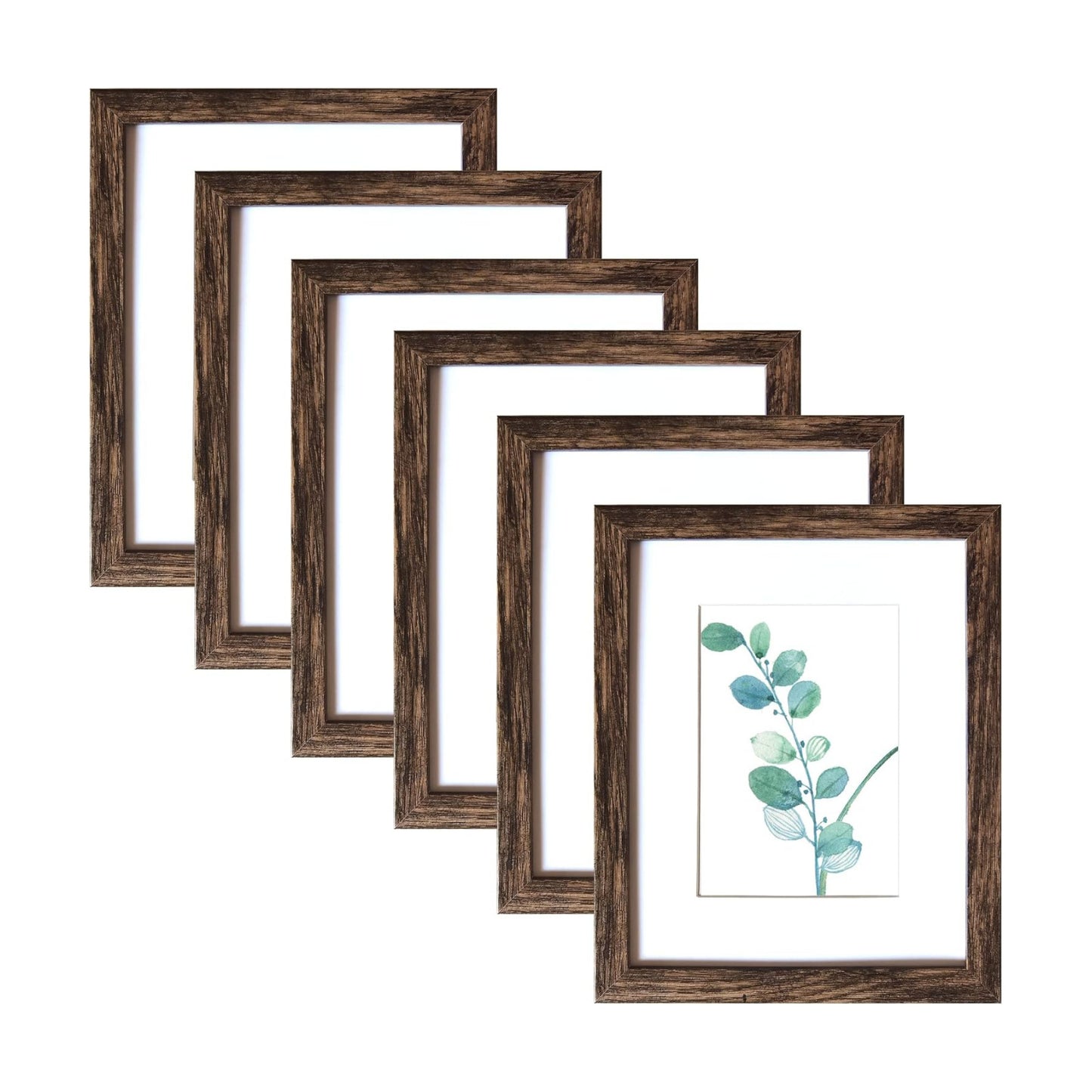 SESEAT 8x10 Picture Frames Rustic Brown Wall Mounting or Tabletop Display, 6PCS