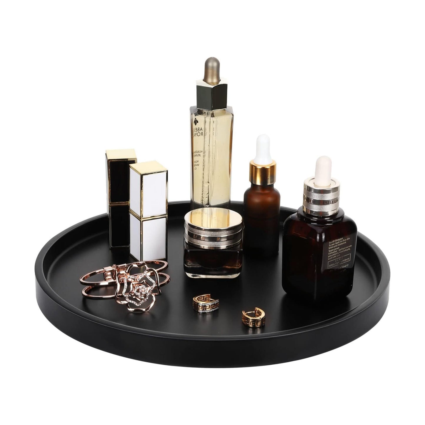 Vanity Tray / Resin Bathroom Decorative Tray Catchall Organizer Jewelry Dish Tray / Matte Black