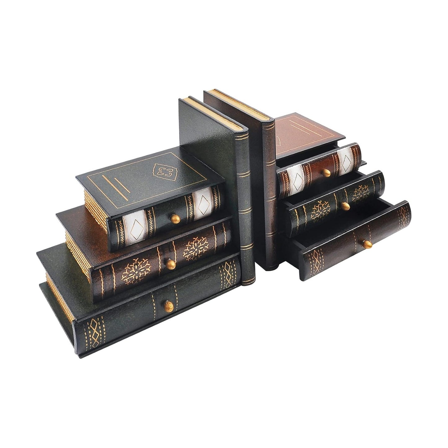 Vintage Wooden Bookends / Set of 311