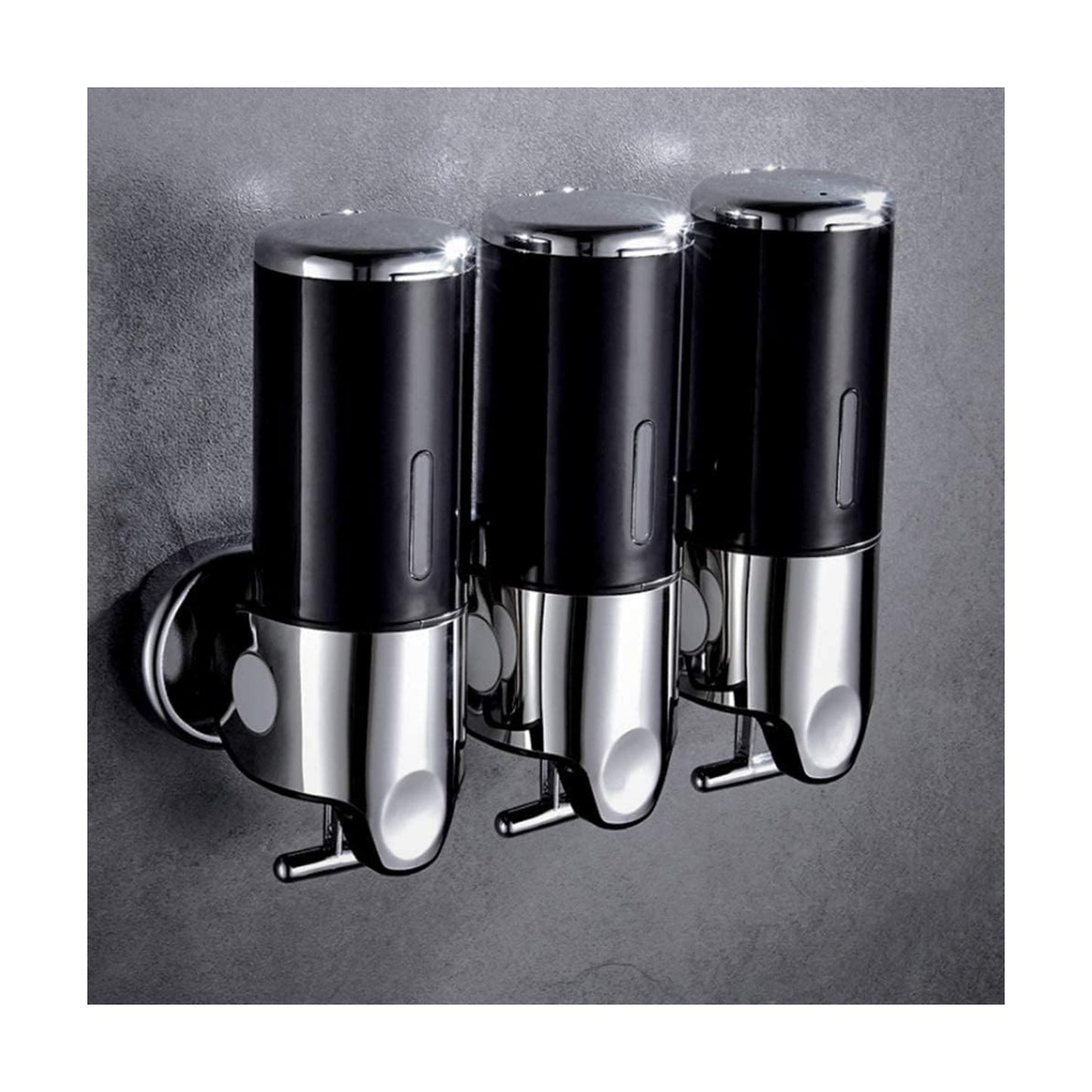 3 in 1 Chamber Wall Mounted Bathroom Shower Pump Dispenser and Organizer-Holds Shampoo, Soap, Conditioner, Shower Gel