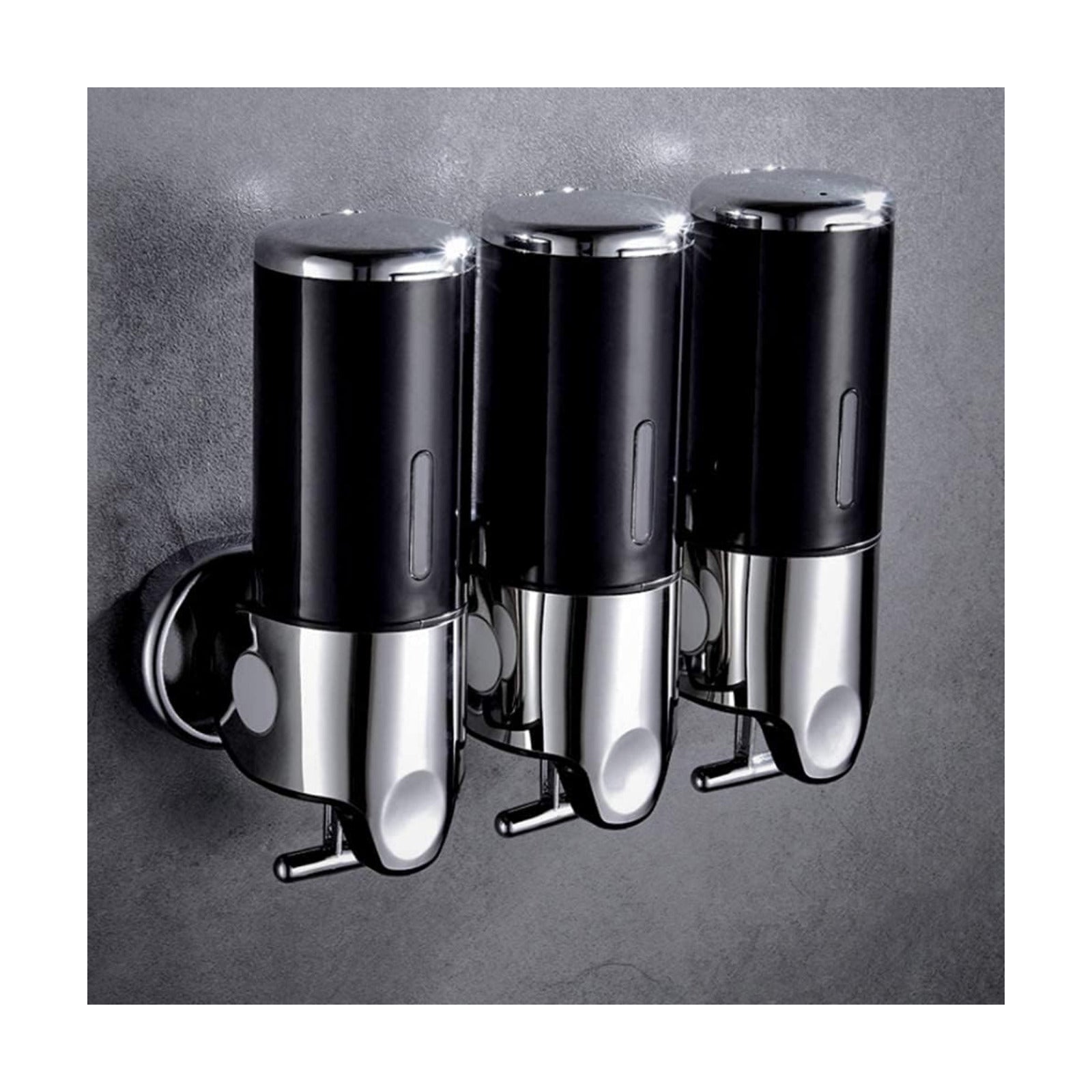 3 in 1 Chamber Wall Mounted Bathroom Shower Pump Dispenser and Organizer-Holds Shampoo, Soap, Conditioner, Shower Gel
