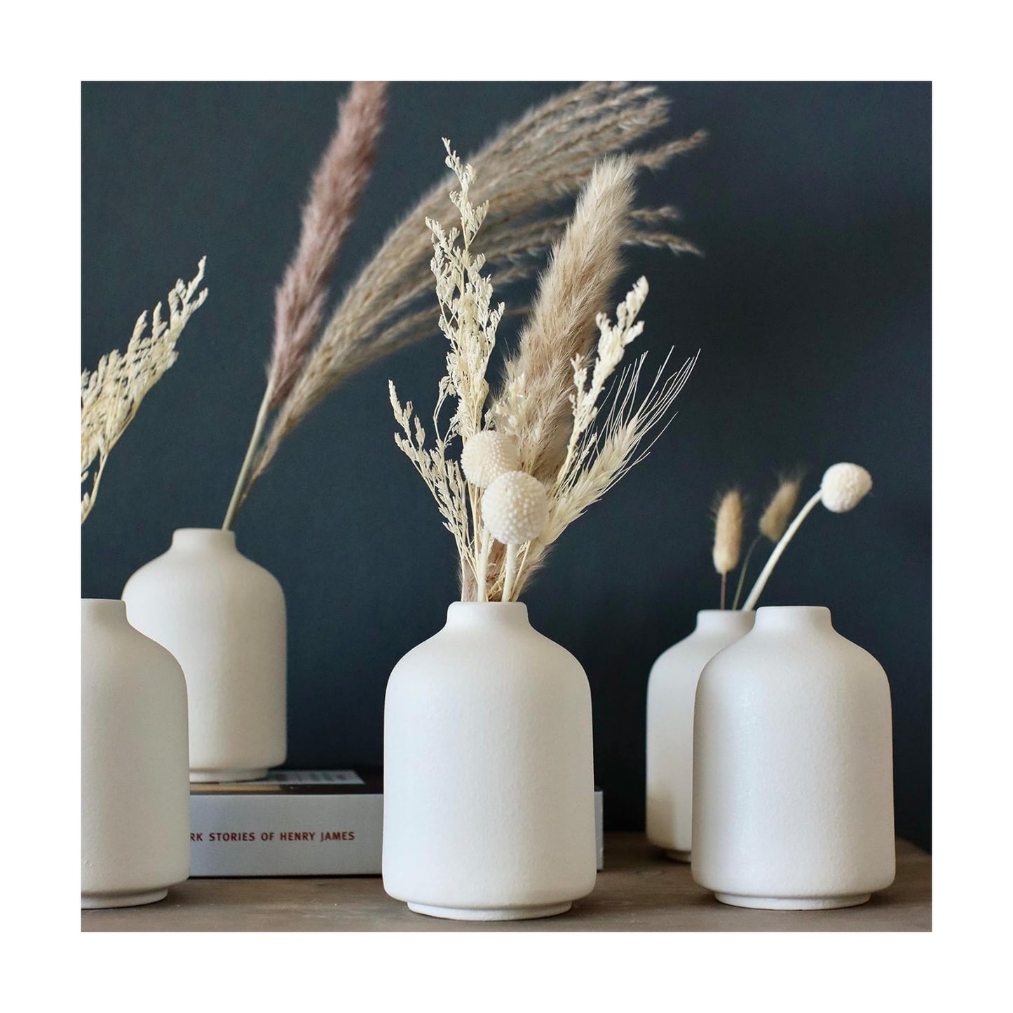 Mini Ceramic Vases / White / Set of 6