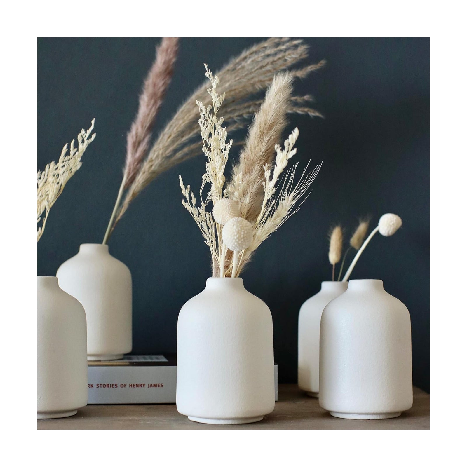 Mini Ceramic Vases / White / Set of 6
