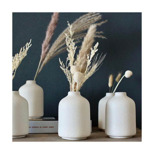 Mini Ceramic Vases / White / Set of 6