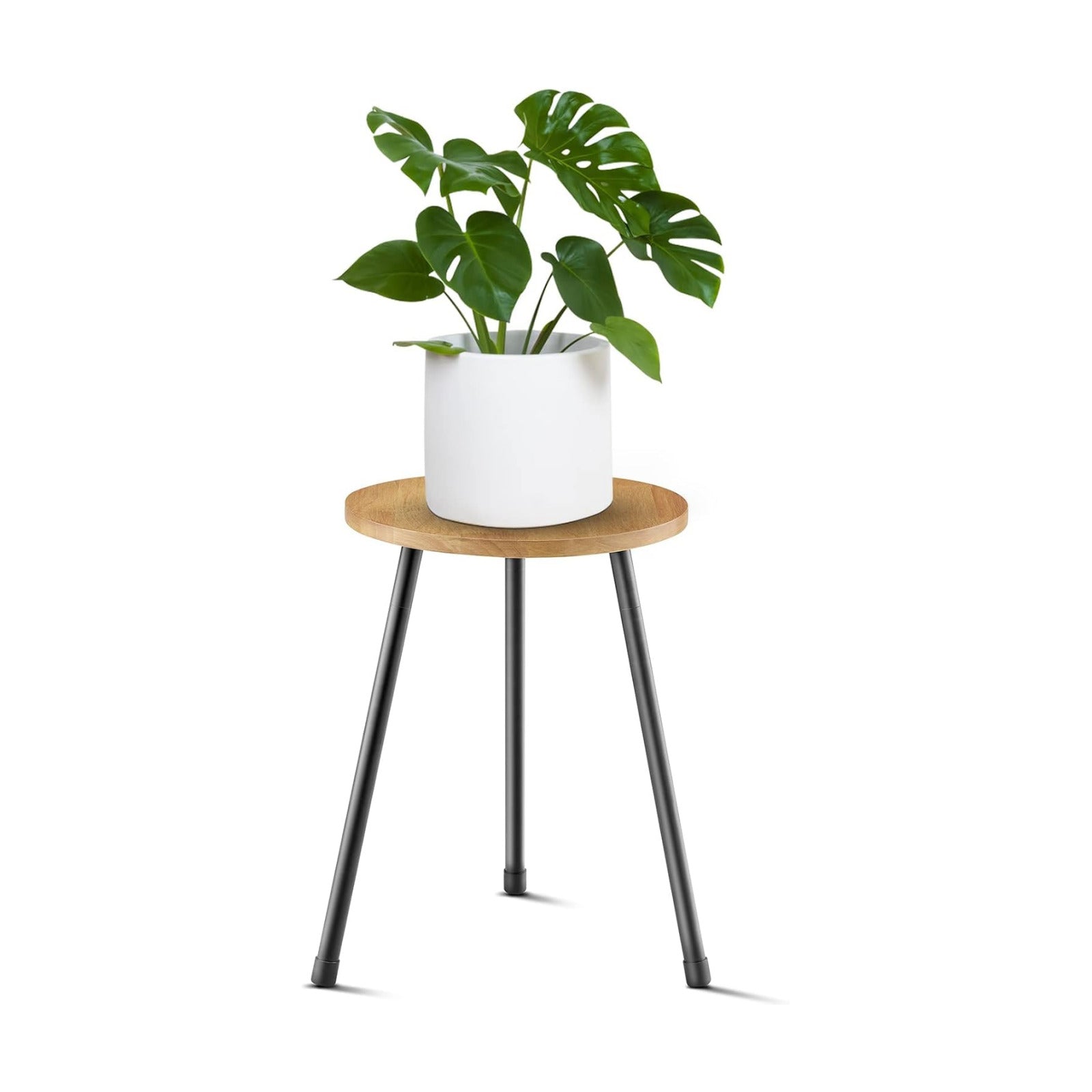 KINNARY Indoor Plant Stand, Mid Century Wood Plant Stand Plant Table for Flower Pots, Tall Metal Plant Holder, Modern