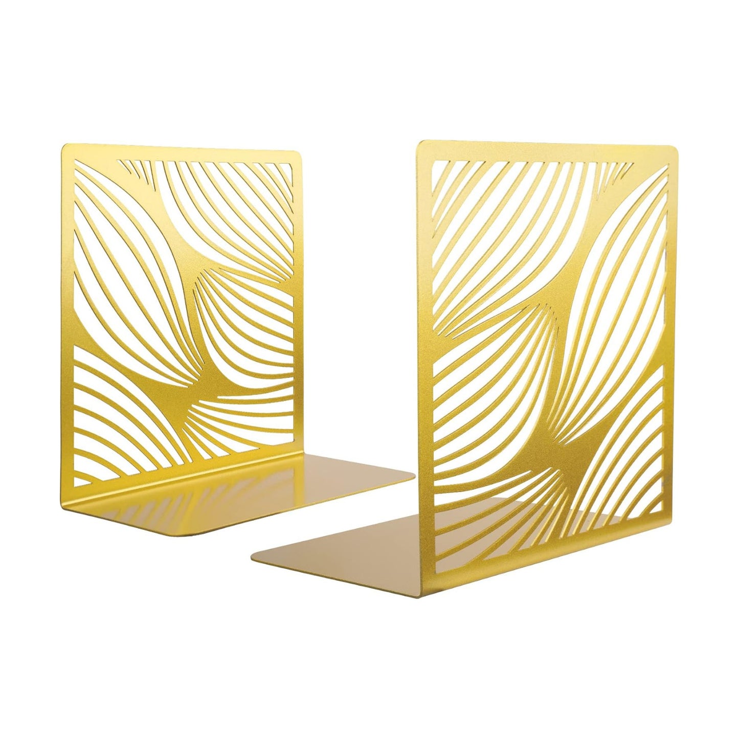NiHome Bookends Decorative Book Ends Metal Bookends / Gold