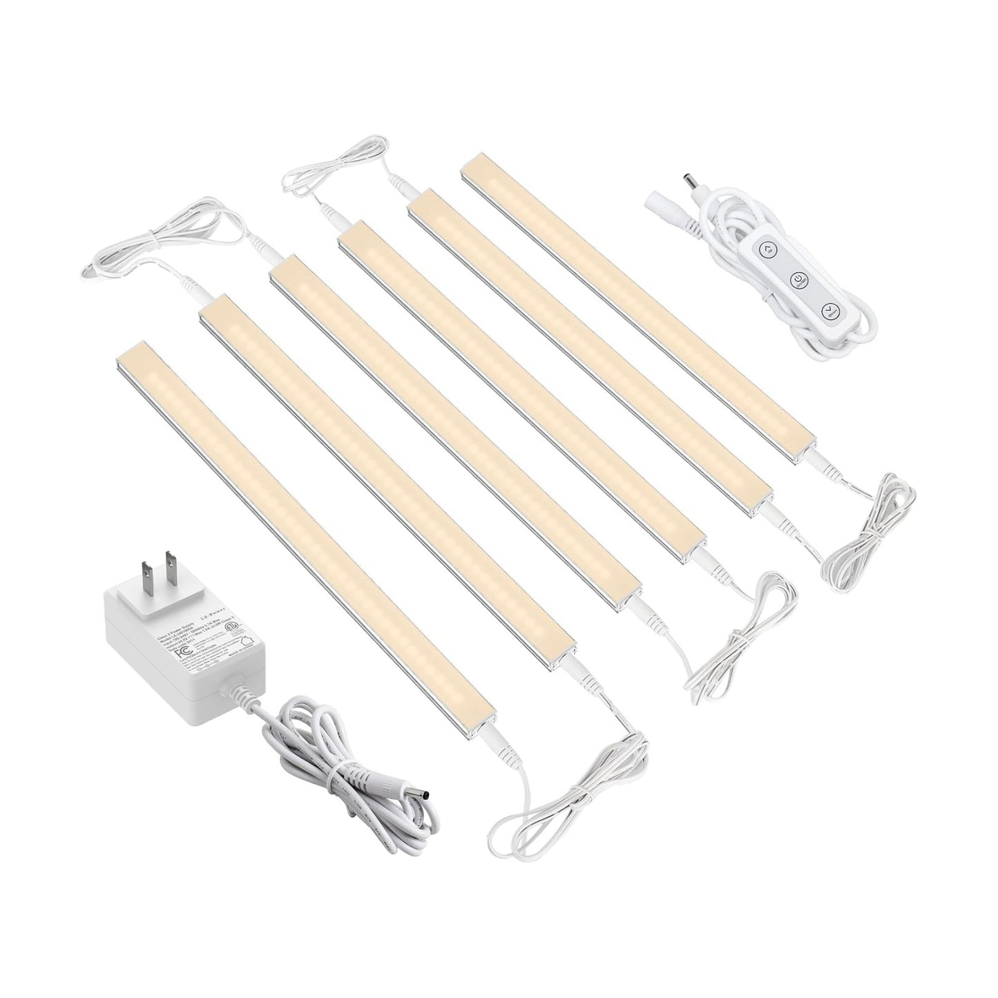 ASOKO Dimmable Under Cabinet Lighting - 6 Pcs 12 Inch Linkable, 2700K
