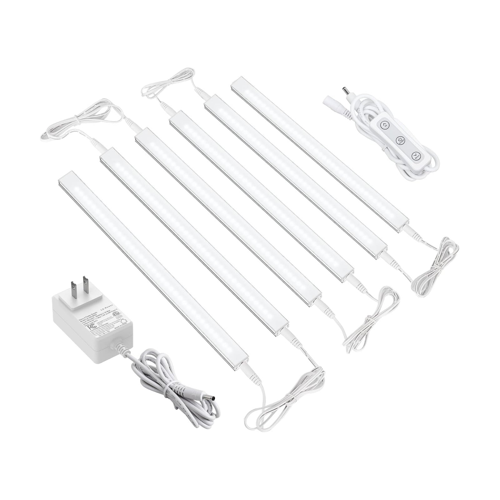 ASOKO Dimmable Led Under Cabinet Lighting for Kitchen - 6 Pcs 12 inches Linkable Led Counter Light Bars, Cold White