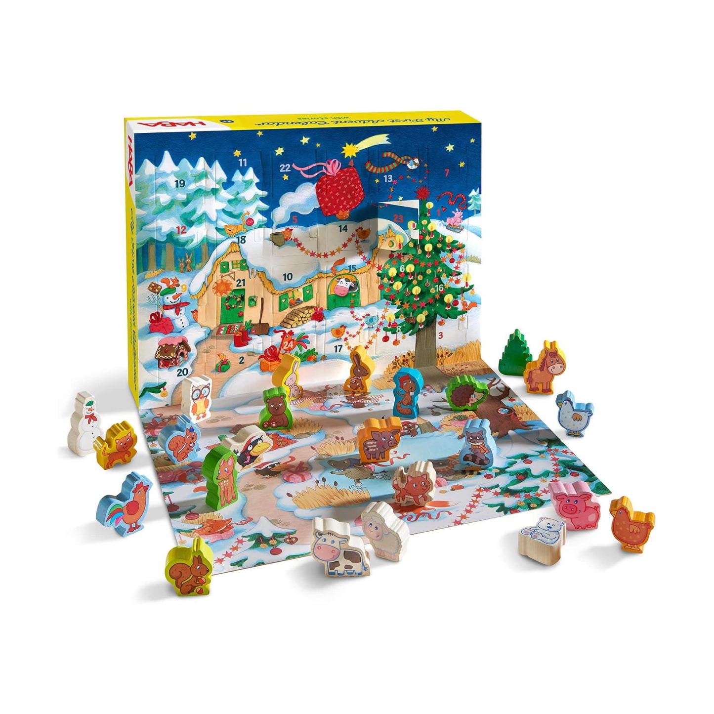 HABA My First Advent Calendar Farmyard Themed Wooden Animals, Christmas Toddler Activities, A Reusable Advent Calendar
