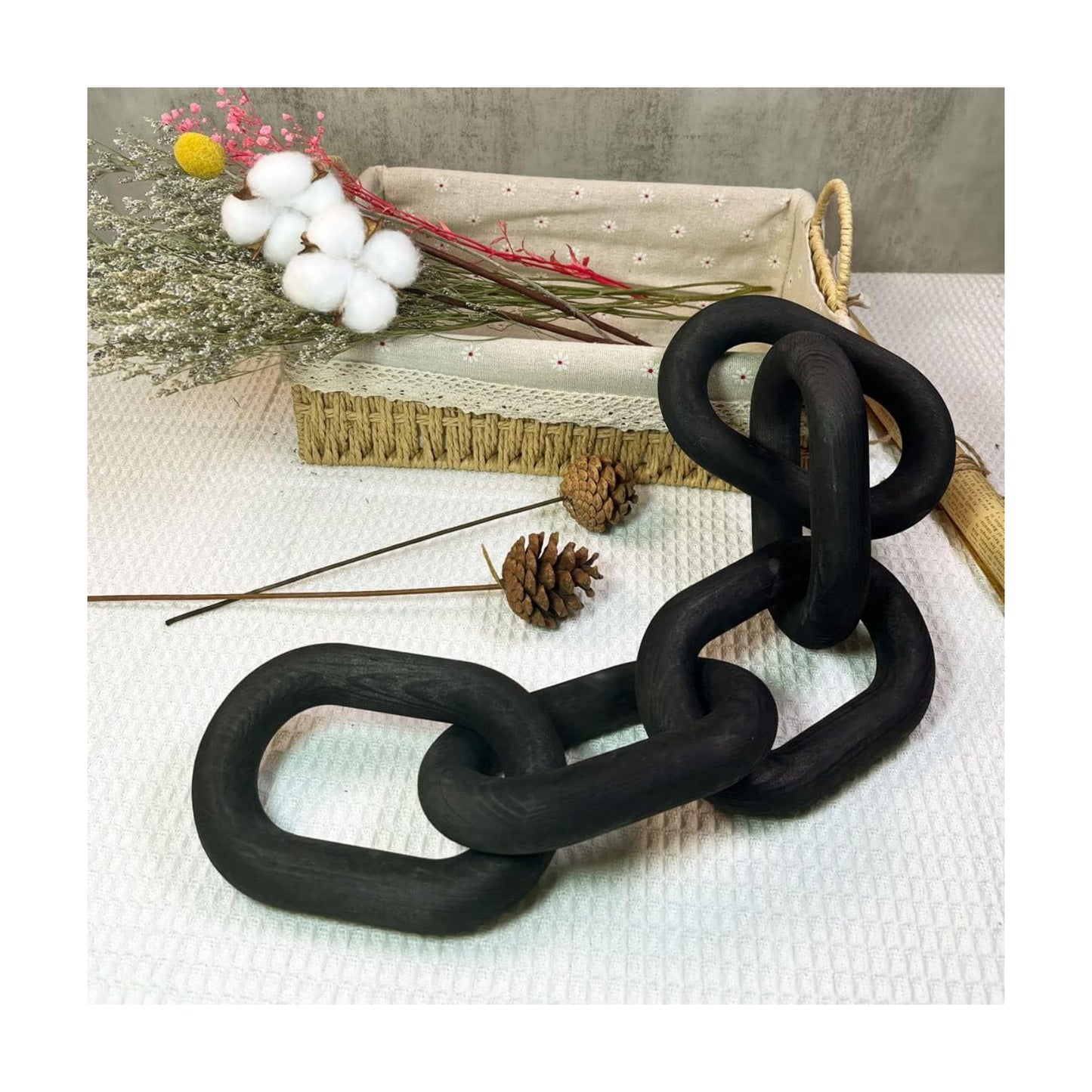 Wood Chain Link Decor / Black
