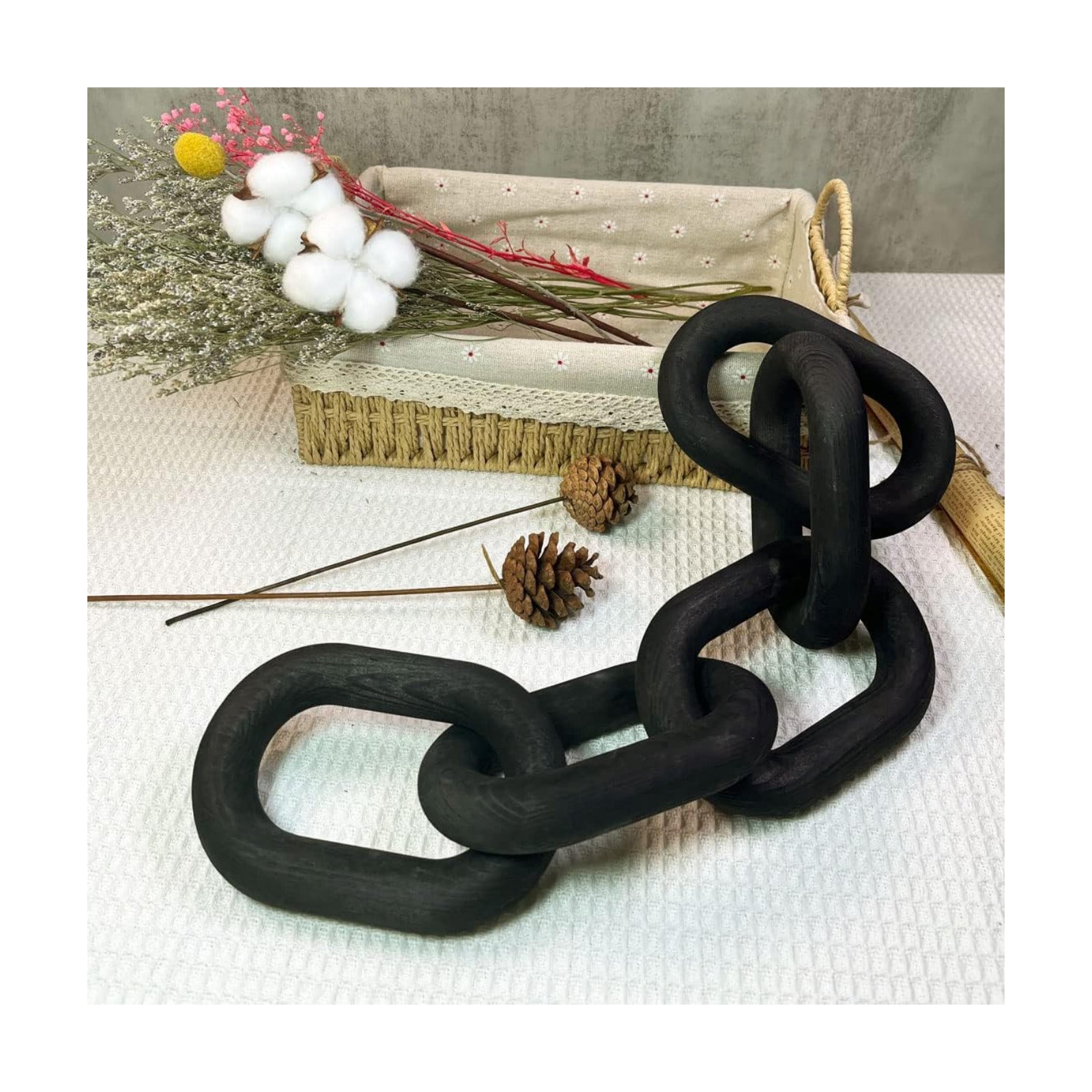 Wood Chain Link Decor / Black