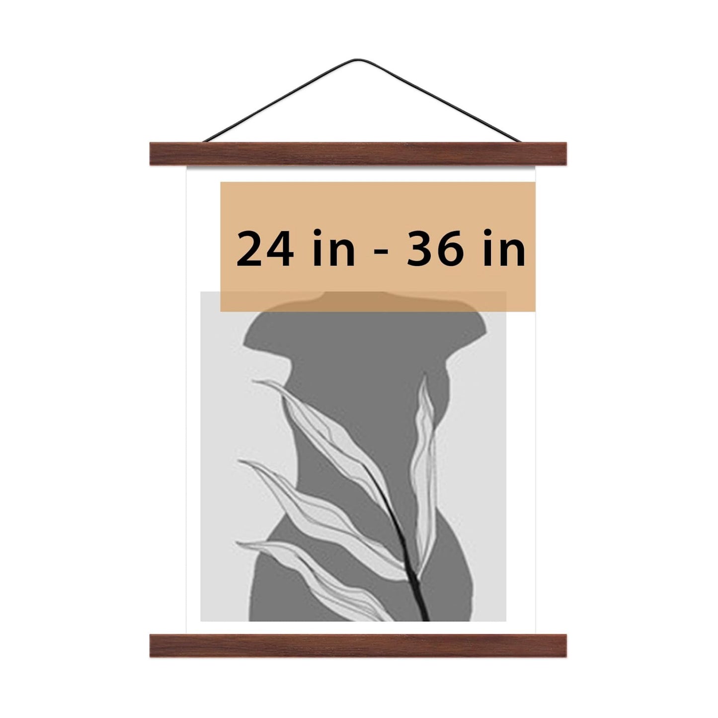 Magnetic Poster Hanger Frame for 24x36 24x30 24x32 Movie Music Posters Wall Art,Walnut Wood Picture Frames for Canvas