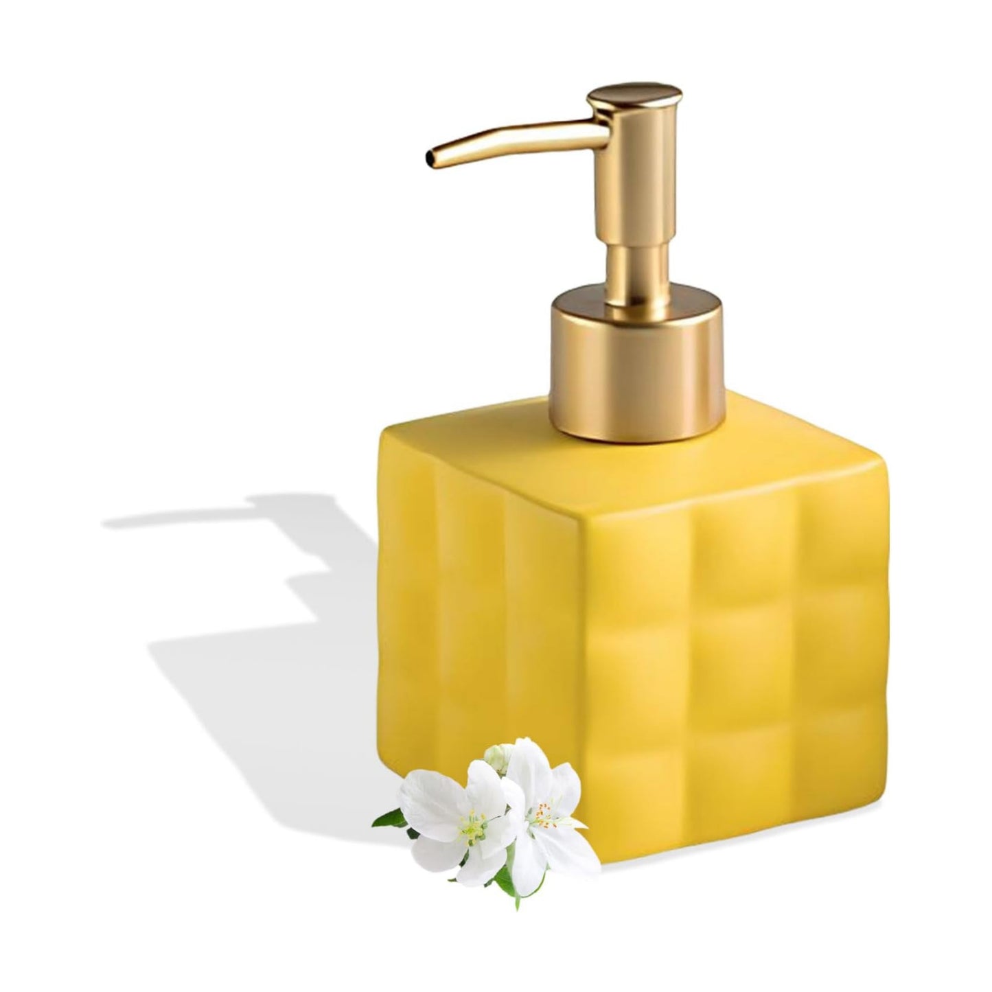 Hand Soap Dispenser Dish Cube Soap Dispenser Countertop 7.44 FL OZ. /220 ML Hand Lotion / Yellow