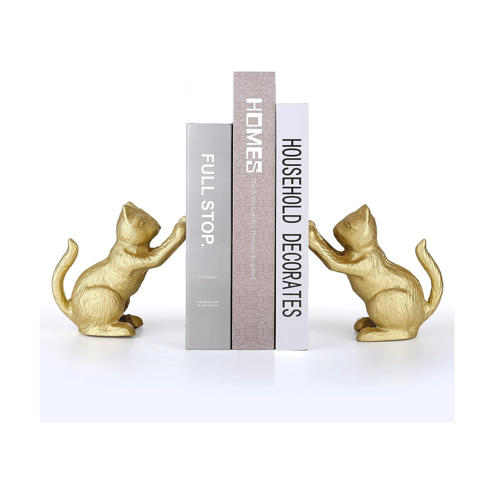 Lucky Cat Decorative Bookend / Gold