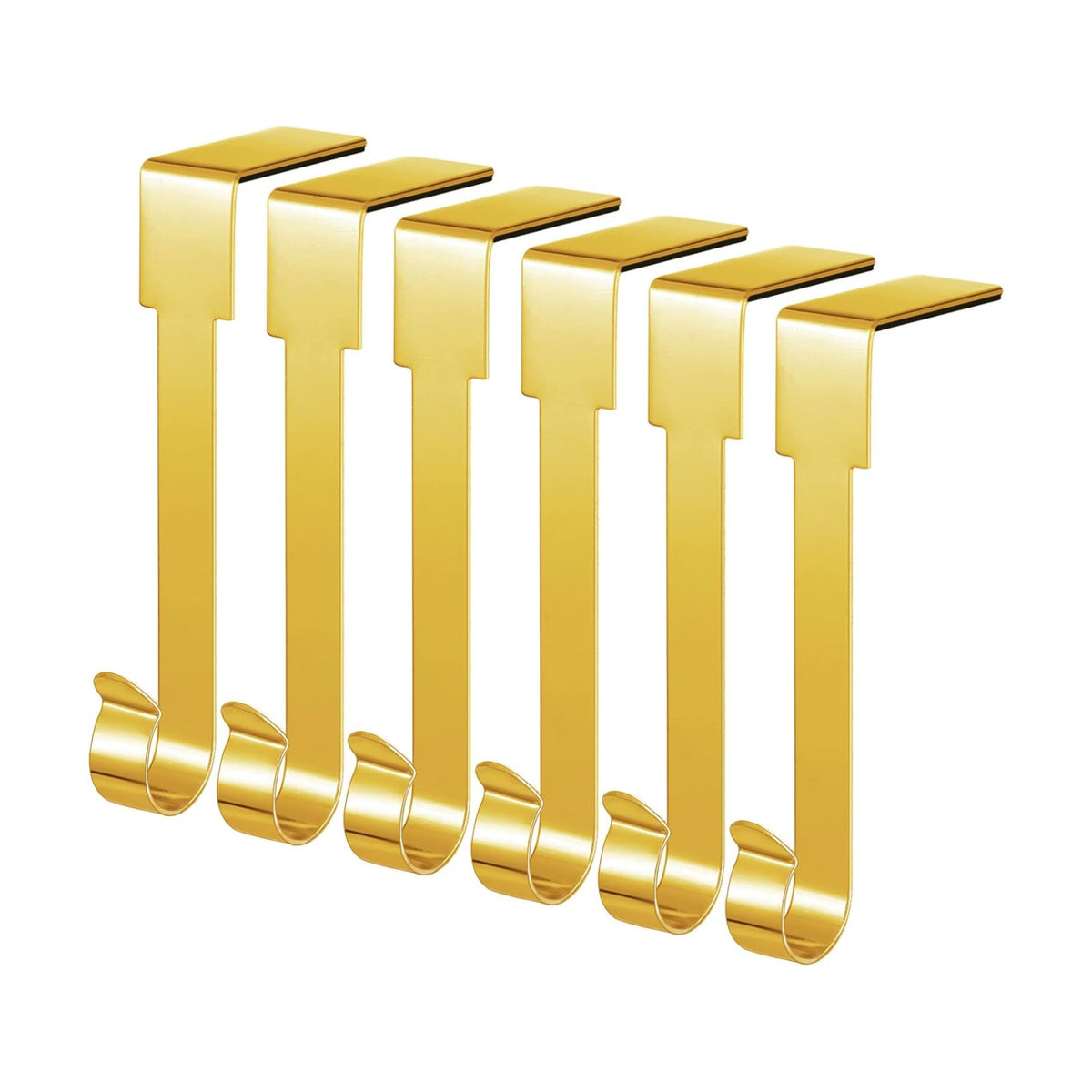 6 Pcs Christmas Stocking Holders Mantel Hook Hangers Fireplace Hooks Hanger Christmas Stocking Hook Fireplace Hanger Grip for Christmas Party Decorations (Gold, 6)