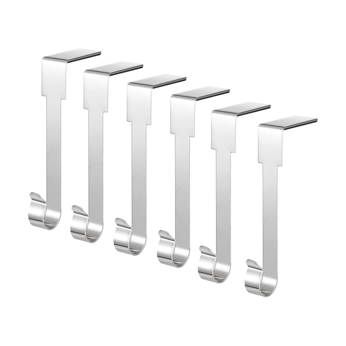 ARCHCRTC 6 Pcs Christmas Stocking Holders Mantel Hook Hangers Fireplace Hooks Hanger Christmas Stocking Hook Fireplace Hanger Grip for Christmas Party Decorations (Silver, 6)