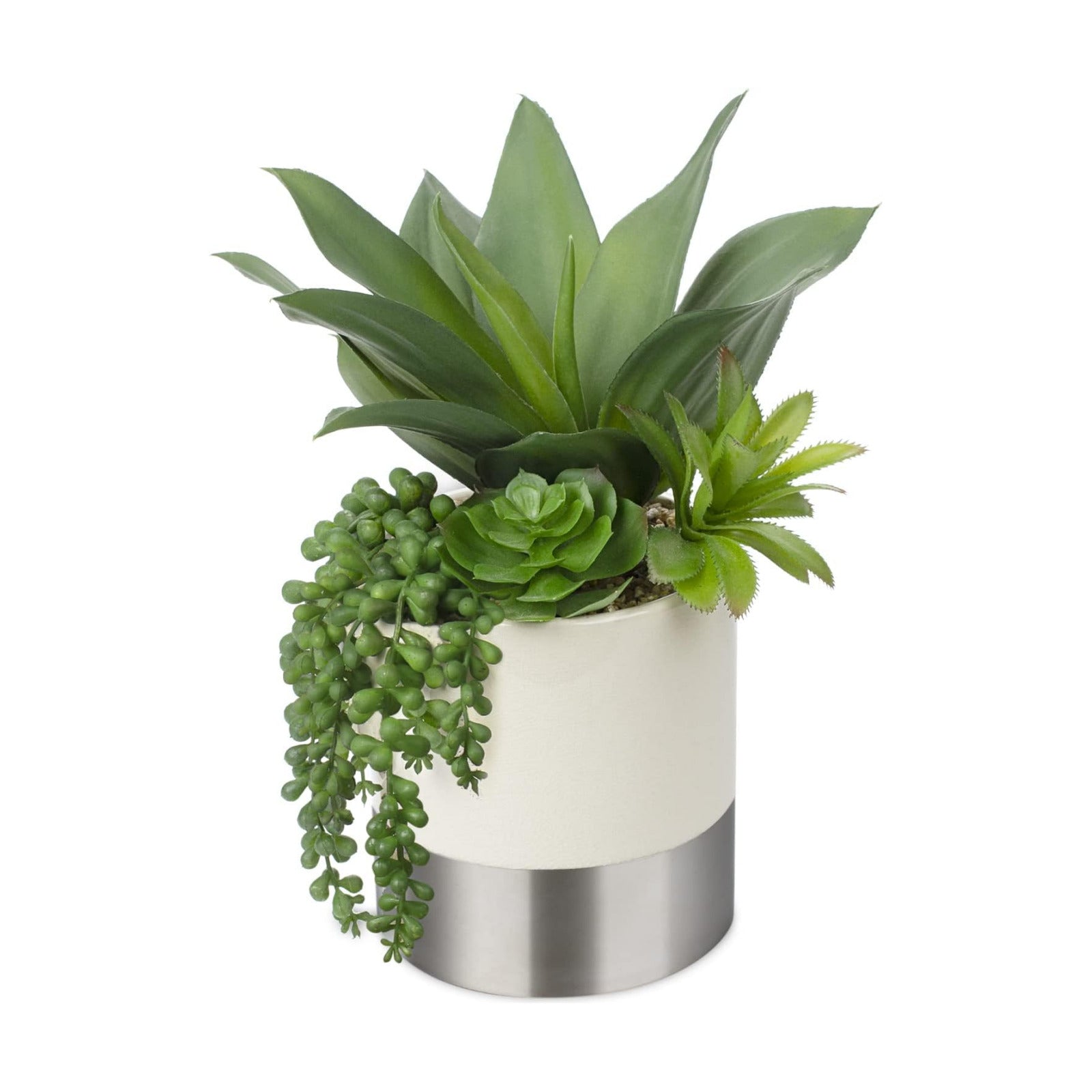 Large Artificial Succulents Plants Faux Succulents 12" Fake Succulent Plants / Mercury - Silver 2