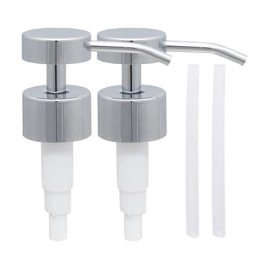 Stainless Steel Flat-Top Soap & Lotion Pumps, Chrome, 4-Pack