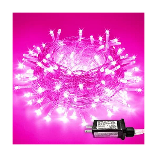 JMEXSUSS 200 LED Pink Lights for Room Decor, Pink String Halloween Lights