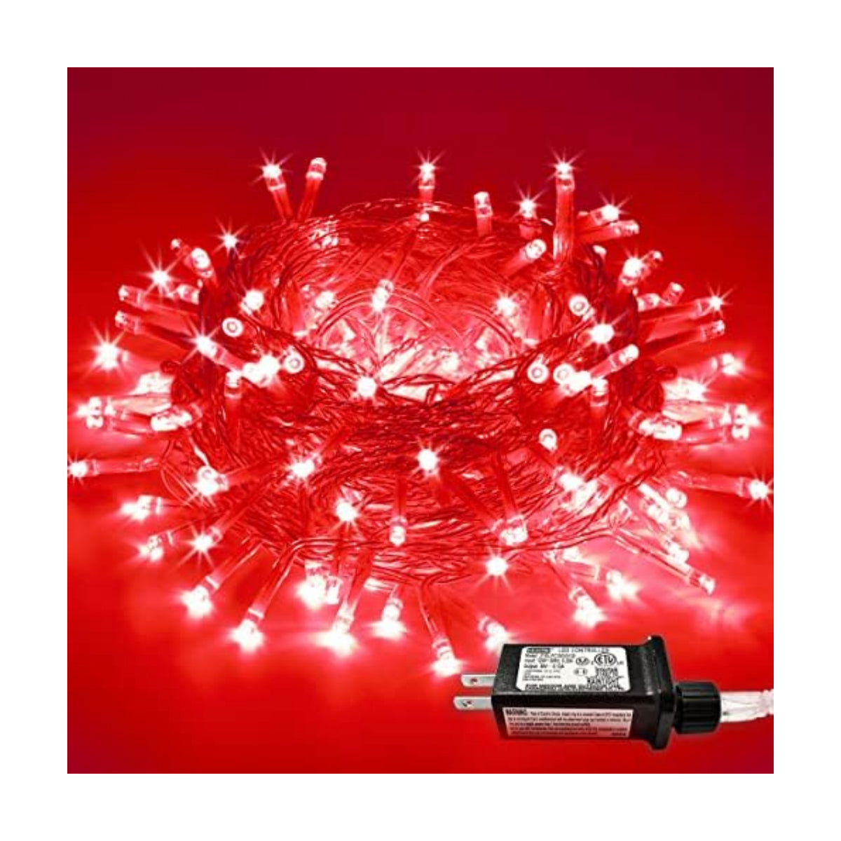 JMEXSUSS 66ft 200 LED Red Halloween Indoor Outdoor String Lights Plug in