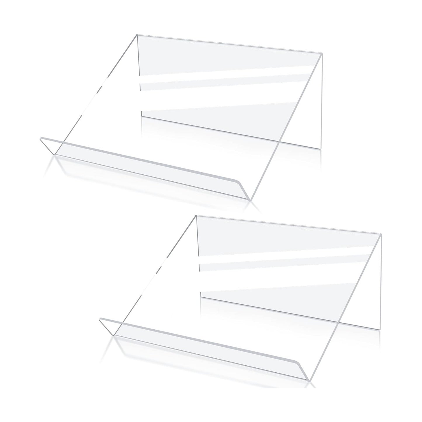 Slightly Elevated Acrylic Book Display Stand / Clear / Set of 2