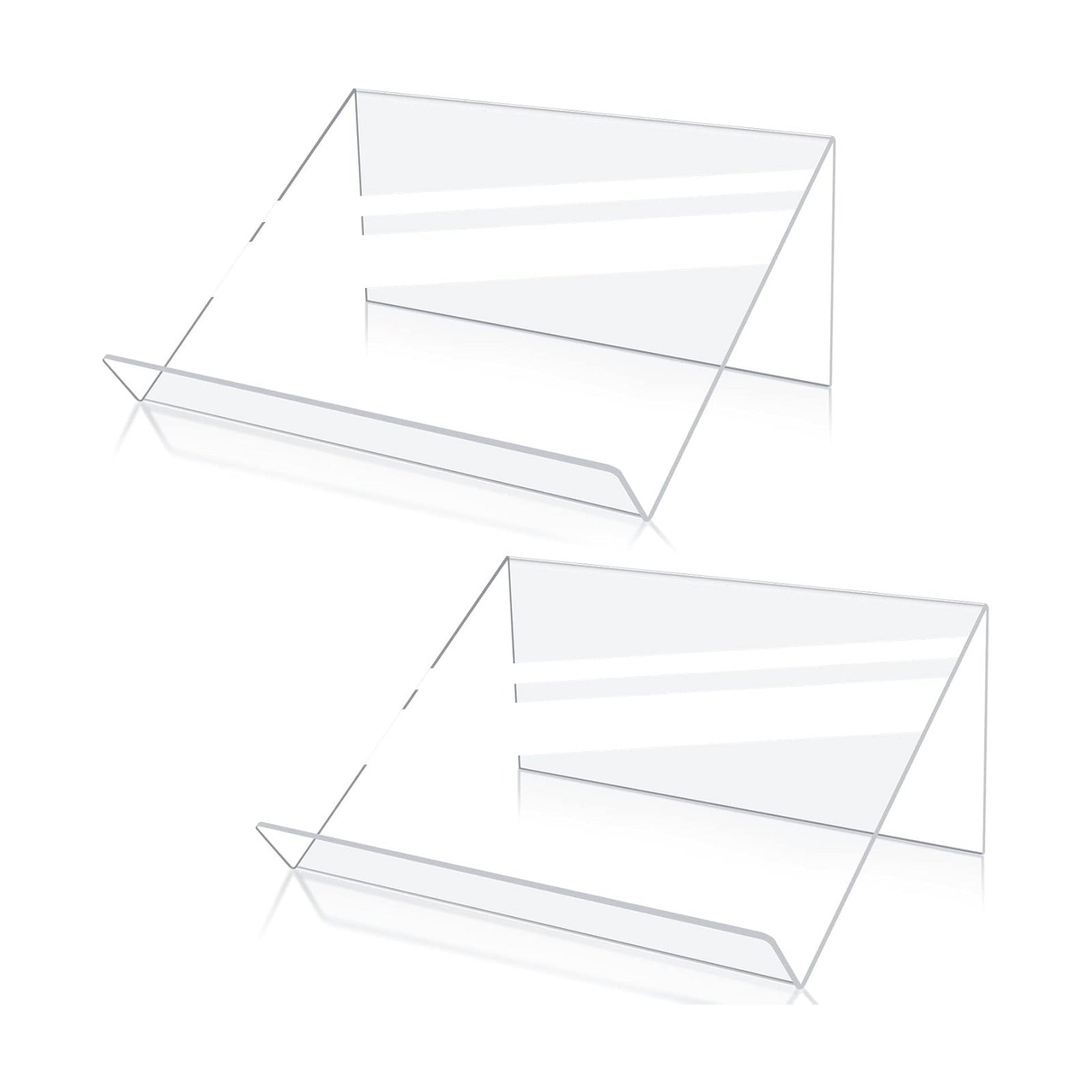 Slightly Elevated Acrylic Book Display Stand / Clear / Set of 2