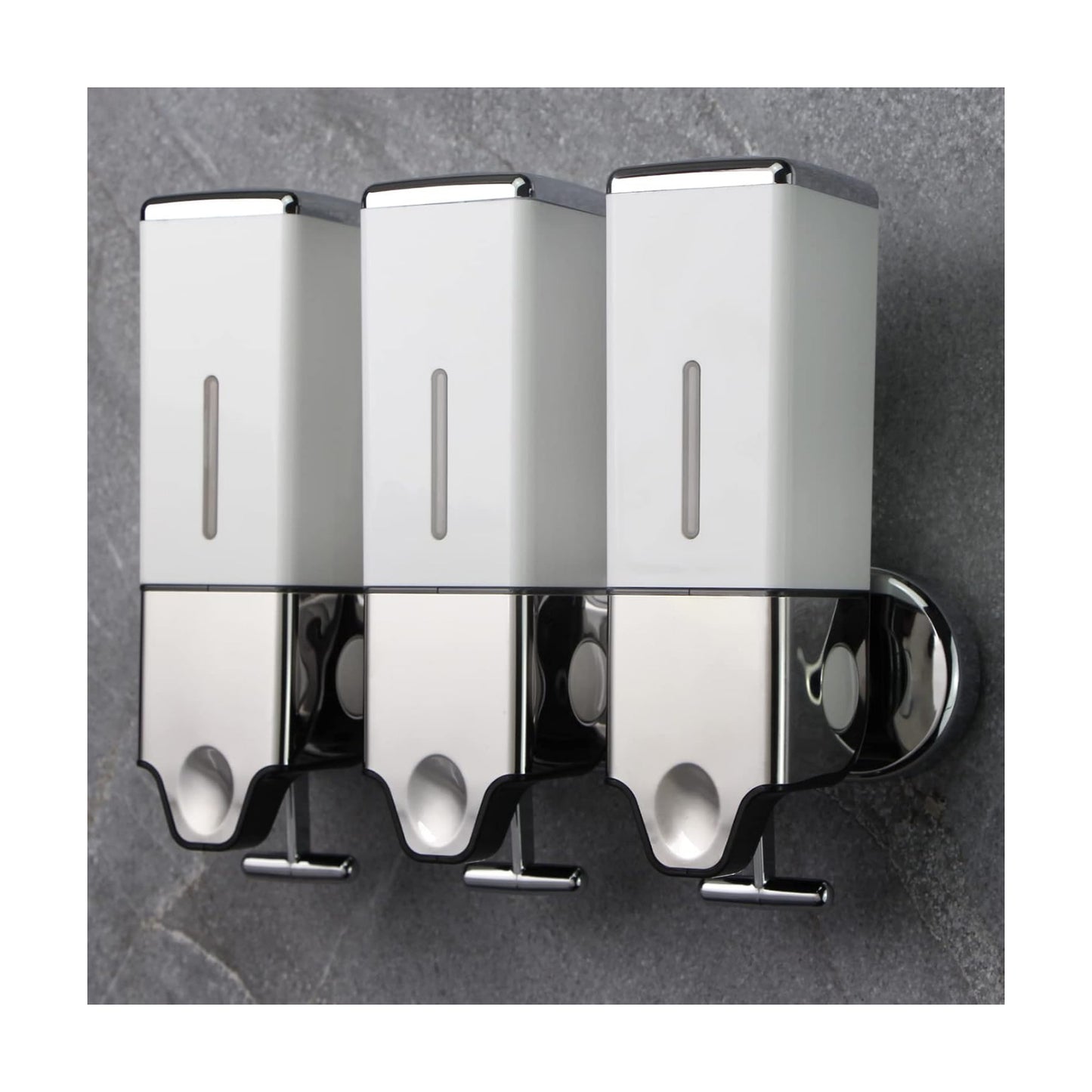 3 x 500ml per Cup Wall Mounted Manual Soap Dispenser for Home, Bath, Kitchen, Hotels, Restaurants. Shower and Lotion