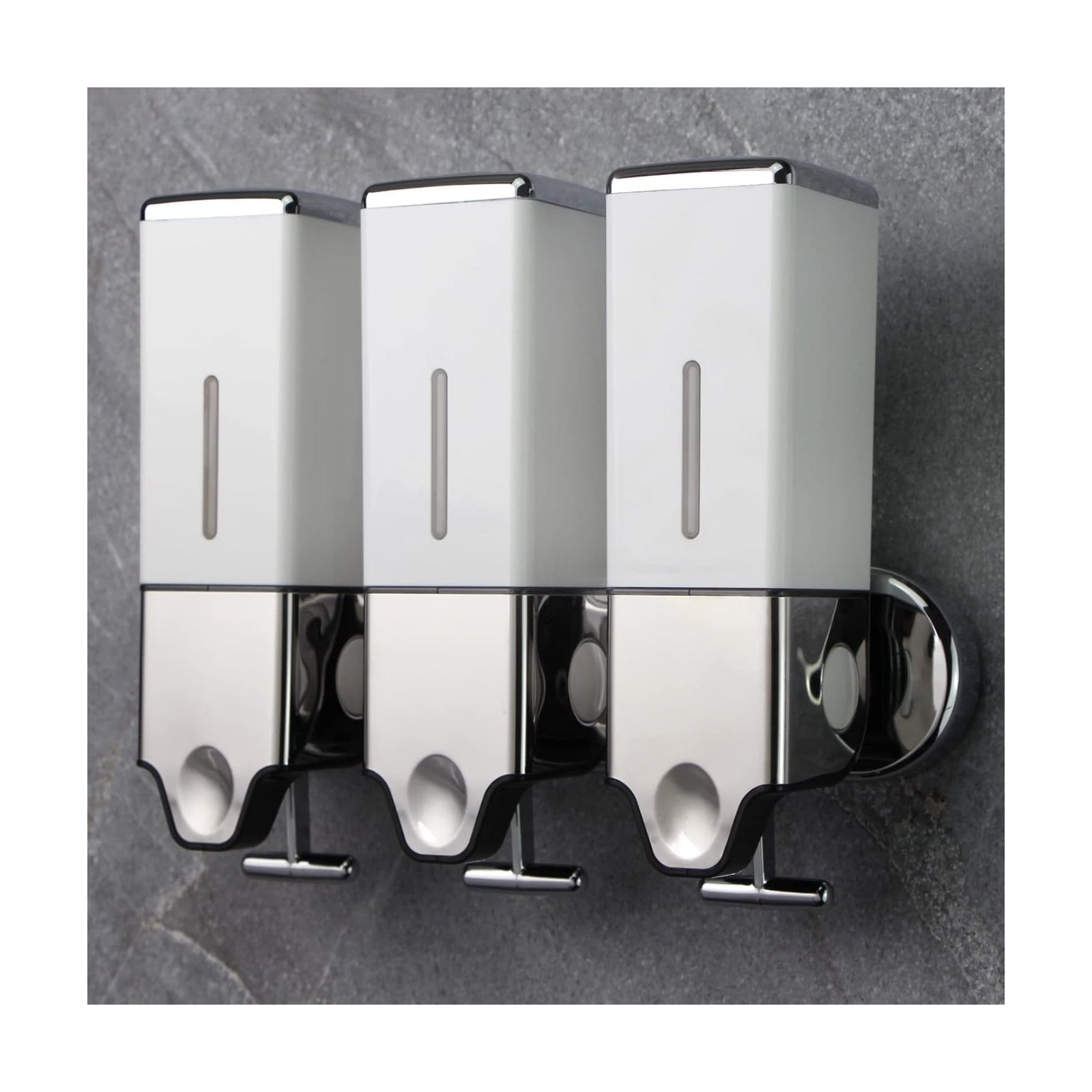 3 x 500ml per Cup Wall Mounted Manual Soap Dispenser for Home, Bath, Kitchen, Hotels, Restaurants. Shower and Lotion