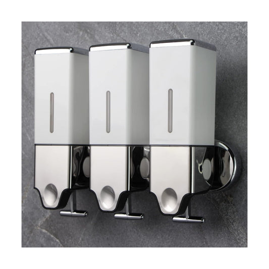 3 x 500ml per Cup Wall Mounted Manual Soap Dispenser for Home, Bath, Kitchen, Hotels, Restaurants. Shower and Lotion