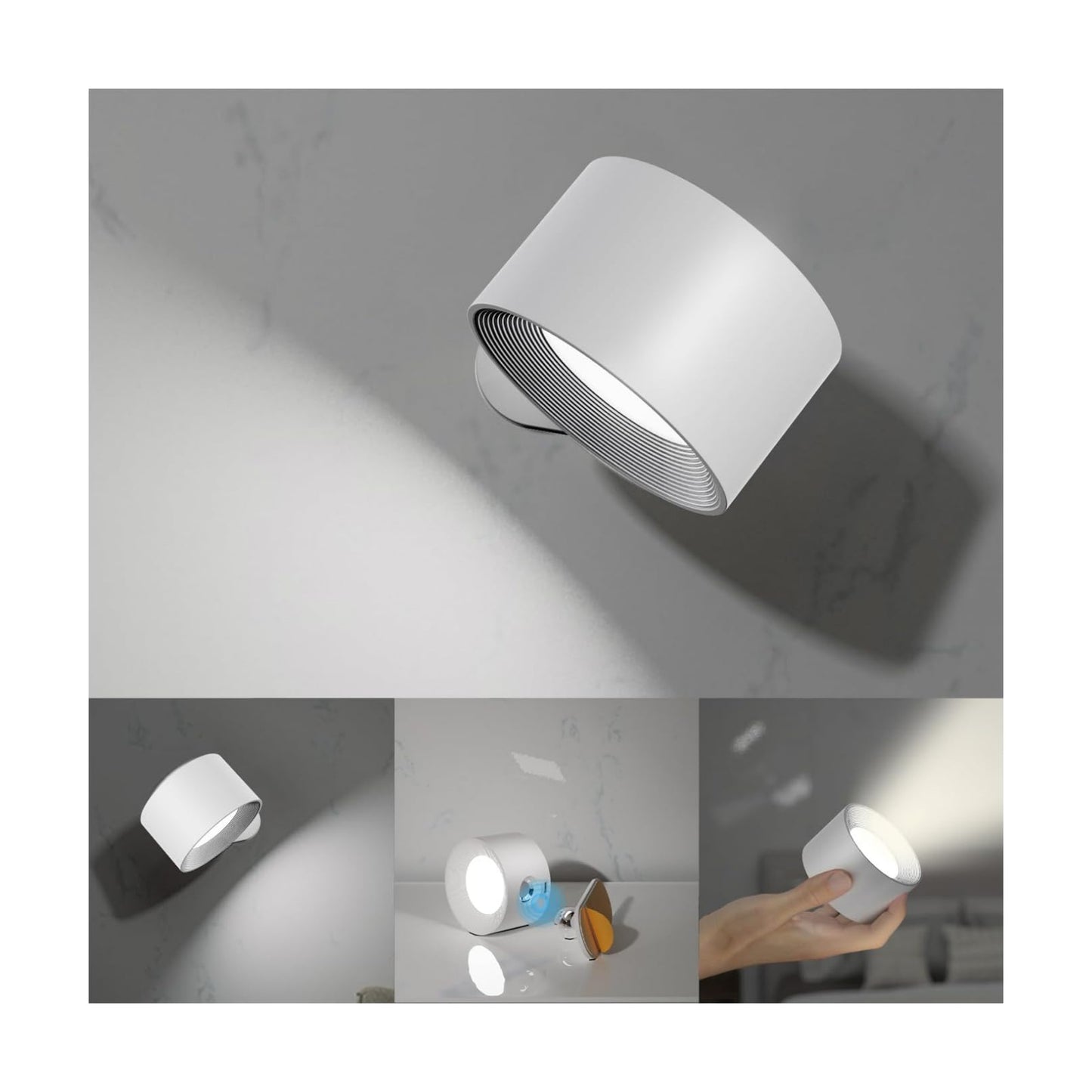 Koopala LED Wall Sconces, Wall Mounted Lamps with Rechargeable Battery Operated Dim 3 Brightness Removable Charging